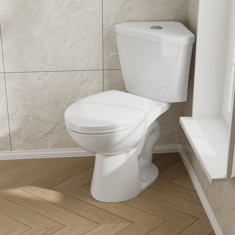 SUPERFLO Compact Corner Bathroom Toilet with Dual Flush Two Piece Corner Toilet for Small Bathroom Reviews Wayfair